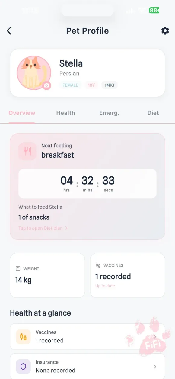Never miss a beat — myLittle FiFi app screen